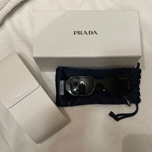 Prada Black Sunglasses with White Case